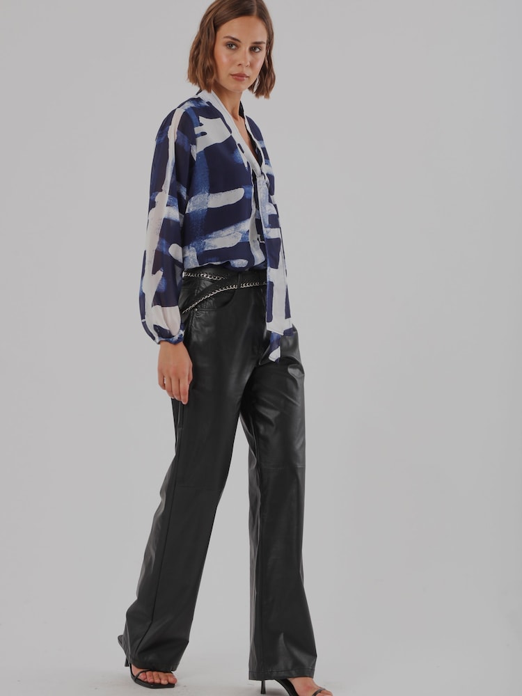 Religion Blue Alfa V-Neck Blouse With Tie Sash - Image 8 of 8 Religion Blue Alfa V-Neck Blouse With Tie Sash - Image 8 of 8