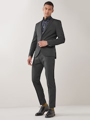 Charcoal Grey Skinny Fit Two Button Suit Jacket - Image 5 of 10