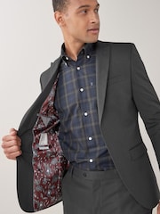 Charcoal Grey Skinny Fit Two Button Suit Jacket - Image 7 of 10