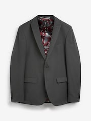 Charcoal Grey Skinny Fit Two Button Suit Jacket - Image 8 of 10