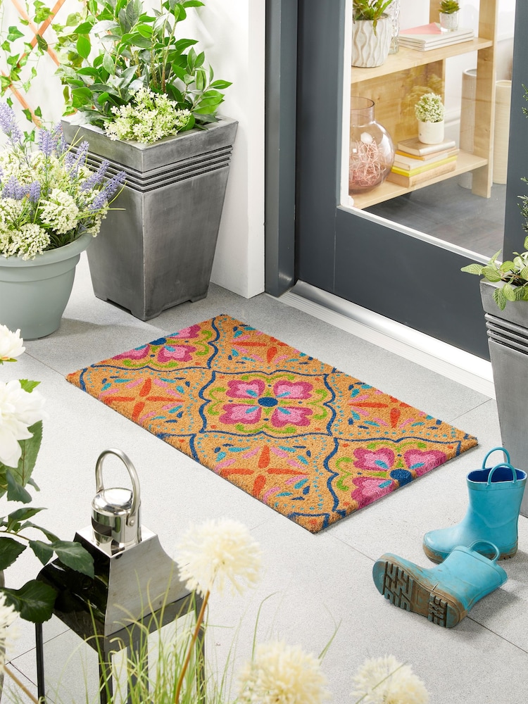 My Mat Bright Tile Printed Coir Doormat - Image 1 of 3