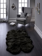 Origin Rug Collection. Black Sheepskin Rug - Image 2 of 7