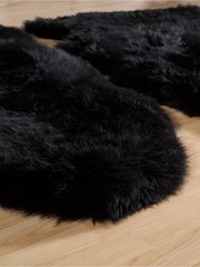 Origin Rug Collection. Black Sheepskin Rug - Image 3 of 7