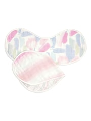 aden + anais Pink Silky Soft Florentine Burpy 100% Cotton Bibs 2 Pack - Image 2 of 3