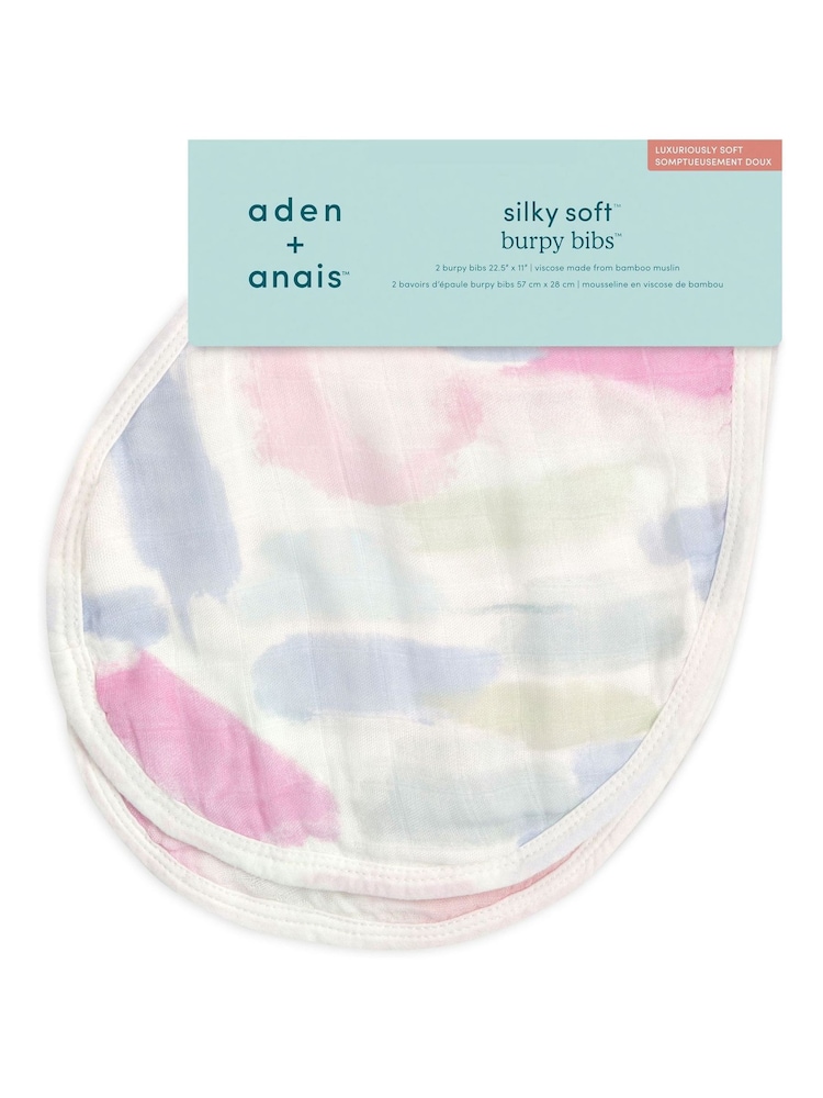 aden + anais Pink Silky Soft Florentine Burpy 100% Cotton Bibs 2 Pack - Image 3 of 3
