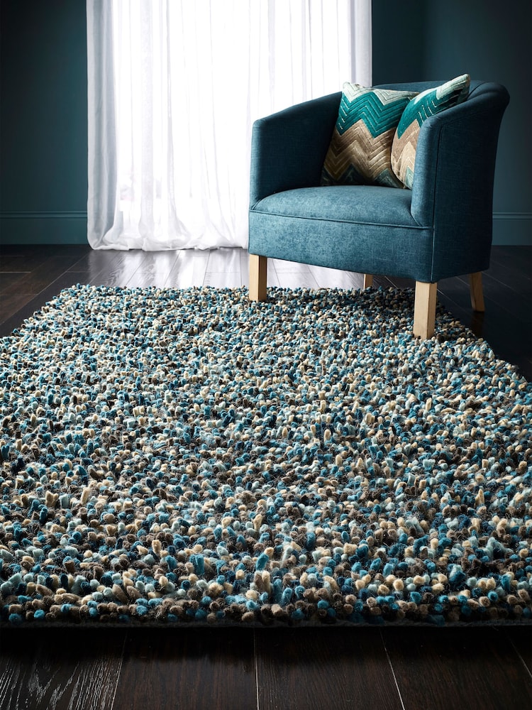 Origin Rug Collection. Blue Rocks Shaggy Rug - Image 1 of 2