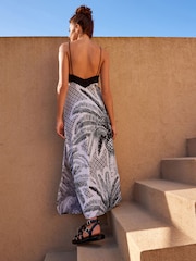 Black Palm Halter Dress - Image 4 of 7