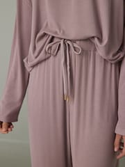 Mauve Purple Rib Long Sleeve Pyjamas - Image 4 of 9