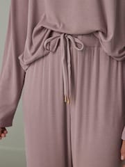 Mauve Purple Rib Long Sleeve Pyjamas - Image 5 of 9