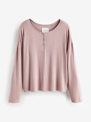 Mauve Purple Rib Long Sleeve Pyjamas - Image 6 of 9