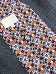 Navy Blue Regular Fit Trimmed Textured Suit Waistcoat - Image 6 of 9