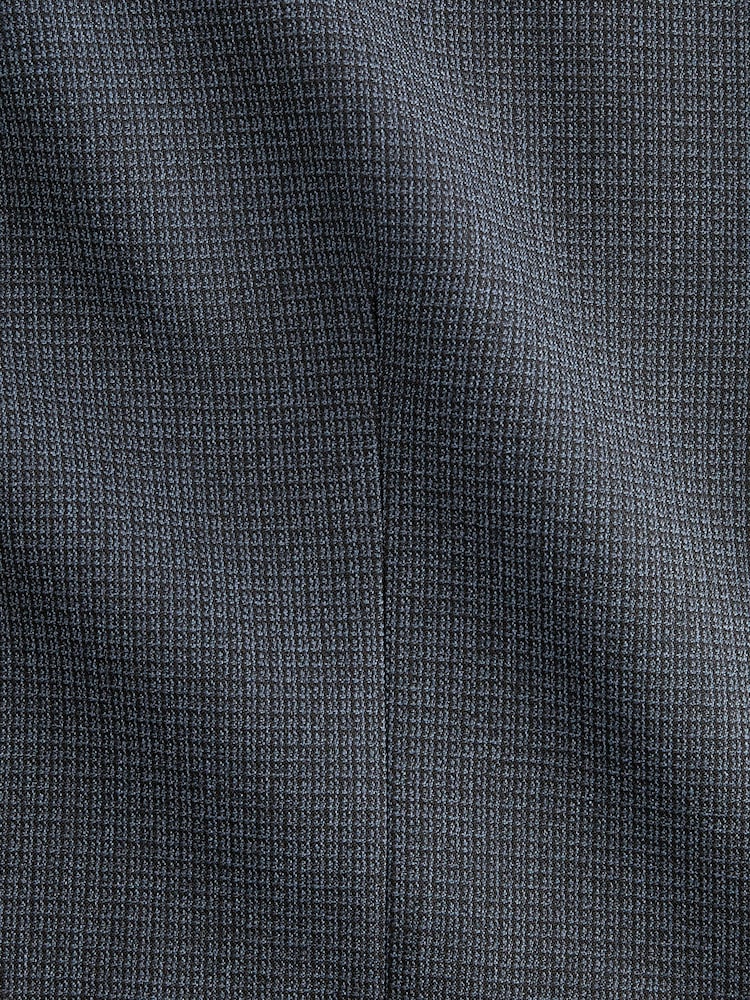 Navy Blue Regular Fit Trimmed Textured Suit Waistcoat - Image 9 of 9