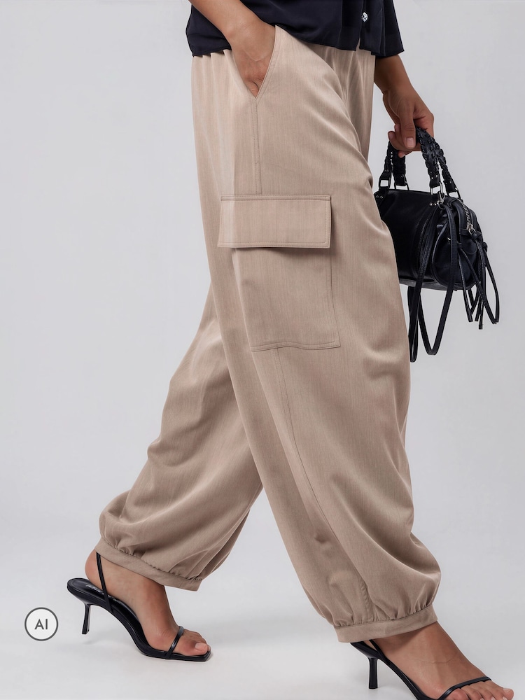 Religion Natural Balloon Utility Mia Trousers With Pocket Details - Image 2 of 8 Religion Natural Balloon Utility Mia Trousers With Pocket Details - Image 2 of 8