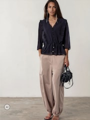 Religion Natural Balloon Utility Mia Trousers With Pocket Details - Image 3 of 8