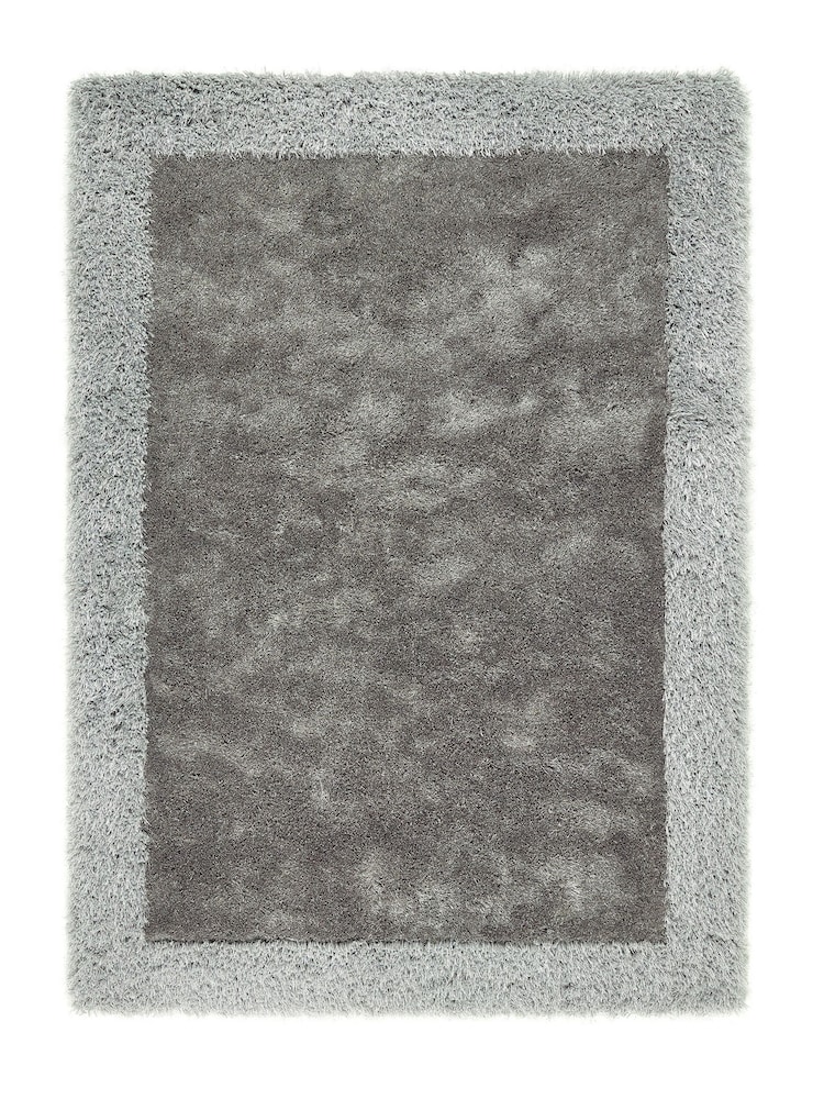 Origin Rug Collection. Silver Shimmer Shaggy Border Rug - Image 1 of 1