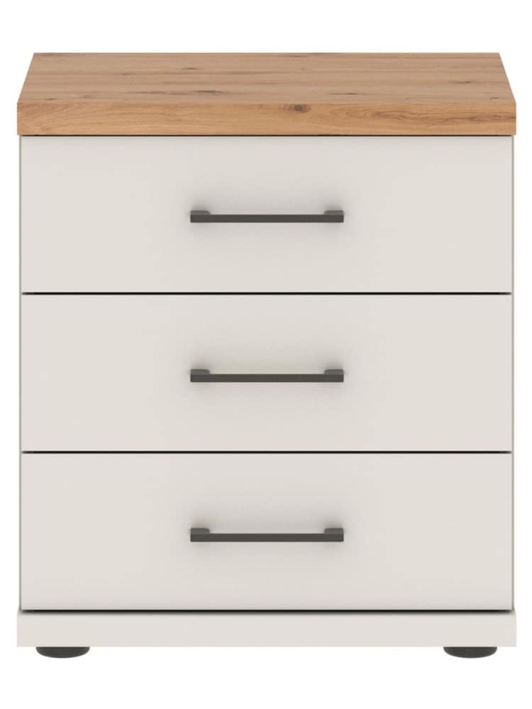 Wiemann White Truro 3 Drawer Bedside - Image 1 of 2