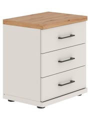 Wiemann White Truro 3 Drawer Bedside - Image 2 of 2