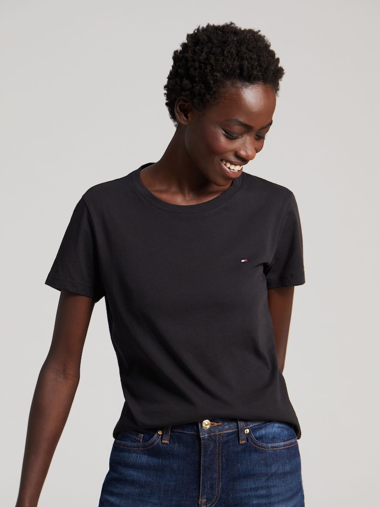Черный - Tommy Hilfiger Heritage Alex 100% Cotton T-Shirt - Image 1 of 4