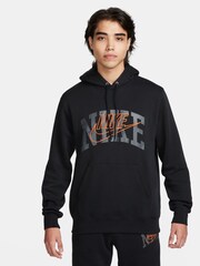 Nike Black Club Fleece Brushed-Back Pullover Hoodie - Image 1 of 6