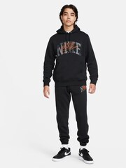 Nike Black Club Fleece Brushed-Back Pullover Hoodie - Image 3 of 6