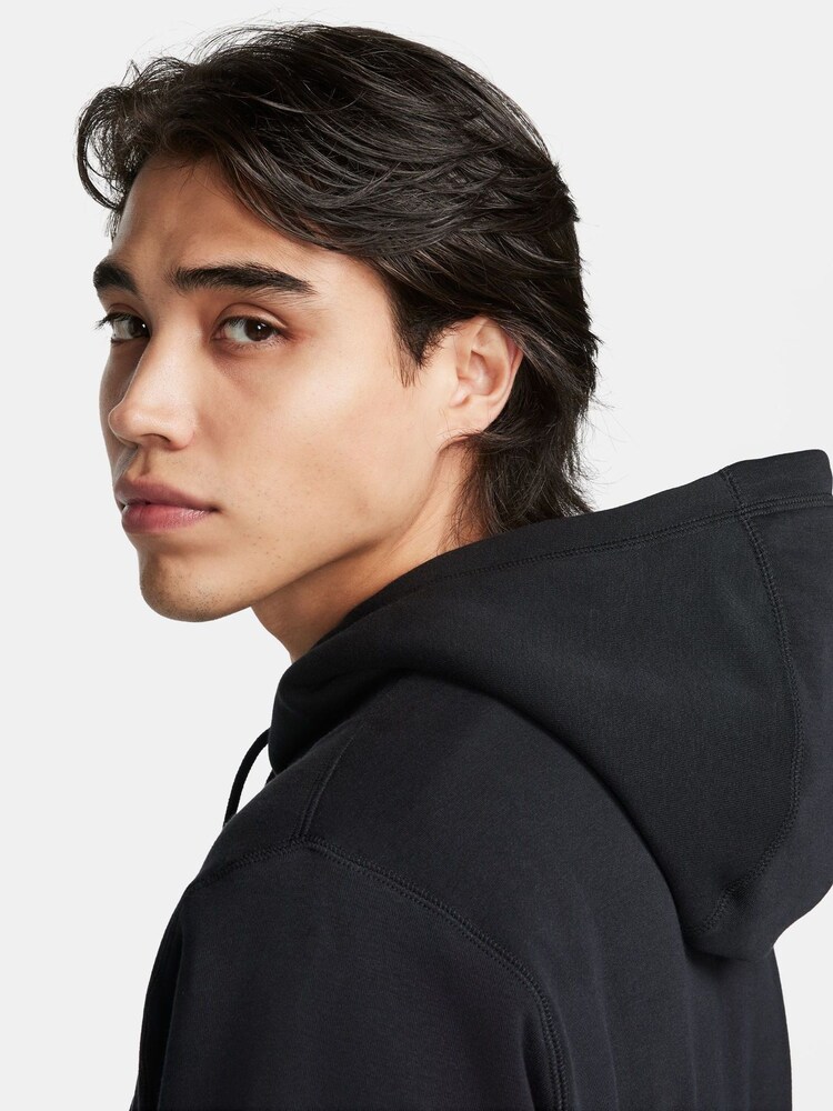 Nike Black Club Fleece Brushed-Back Pullover Hoodie - Image 5 of 6