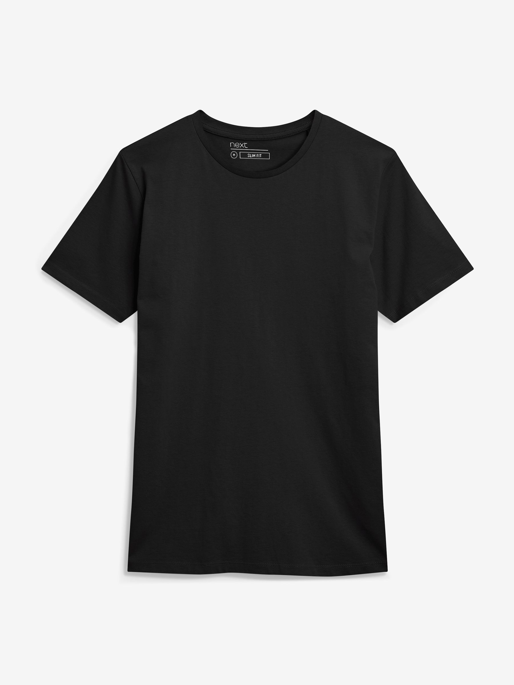 Buy Black Slim Fit Essential Crew Neck 100 Cotton T Shirt from the Next UK online shop