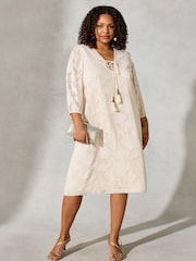Live Unlimited Curve Nude Jacquard Dress - Image 3 of 5