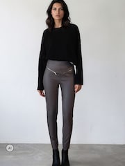 Religion Grey Ida Faux Leather Leggings - Image 1 of 8