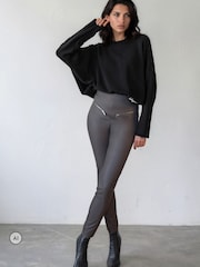 Religion Grey Ida Faux Leather Leggings - Image 6 of 8