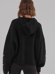 Religion Black Layla Hoodie Jumper with Large Jaquard Rose Wild one design - Image 6 of 8