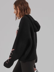 Religion Black Layla Hoodie Jumper with Large Jaquard Rose Wild one design - Image 7 of 8