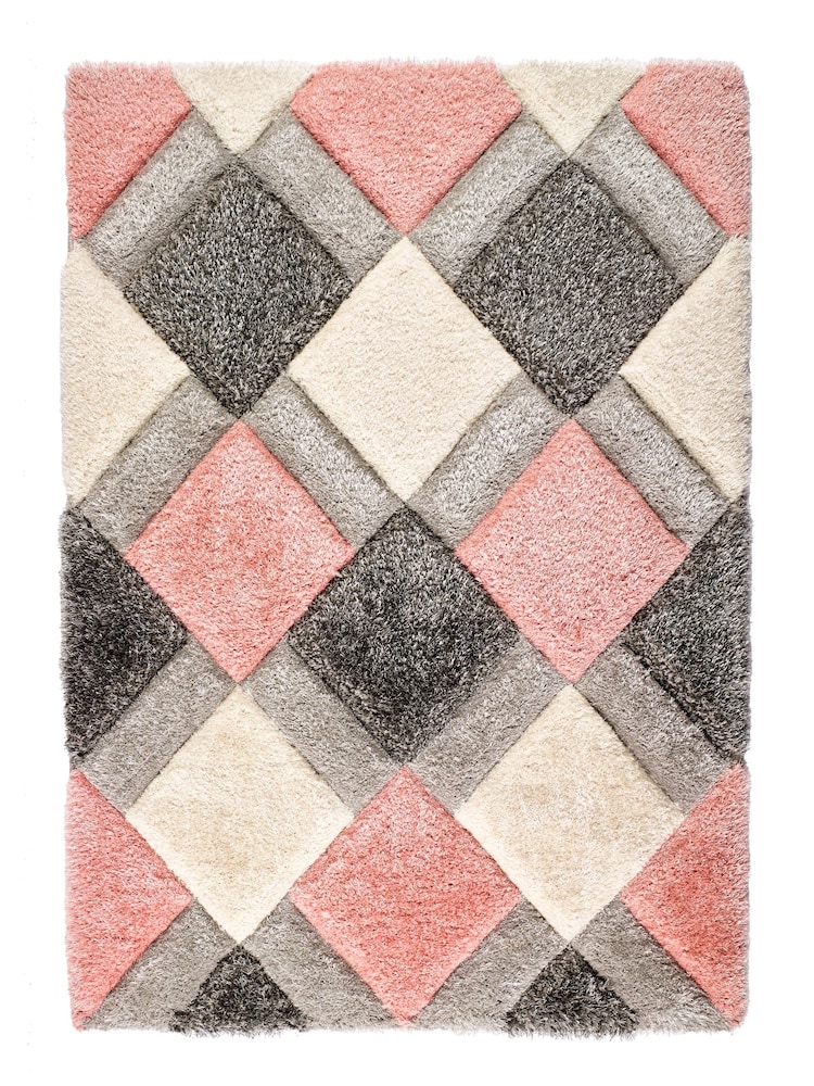 Origin Rug Collection. Blush 3DGEO Shaggy Rug - Image 4 of 4