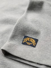 Szary - Superdry 100% Cotton Waffle Long Sleeve Henley Top - Image 6 of 7