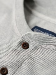 Szary - Superdry 100% Cotton Waffle Long Sleeve Henley Top - Image 7 of 7