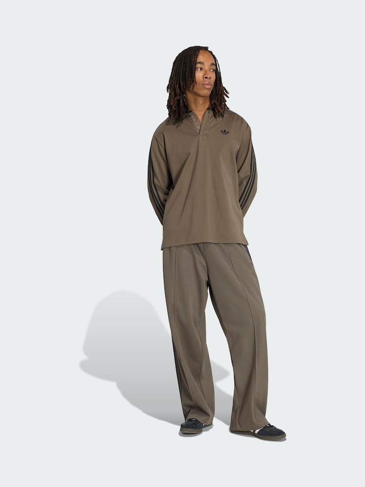 adidas Originals Brown Oversized Track Trousers - Image 1 of 5