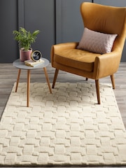 Origin Rug Collection. New Ivory Basketweave 3D Rug - Image 1 of 3