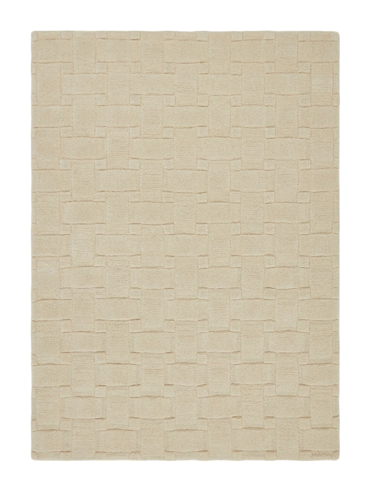 Origin Rug Collection. New Ivory Basketweave 3D Rug - Image 3 of 3