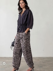 Religion Animal Loose Fitting Lyla Jersey Trousers Print With Cuffed Hem - Image 2 of 8