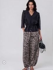 Religion Animal Loose Fitting Lyla Jersey Trousers Print With Cuffed Hem - Image 3 of 8