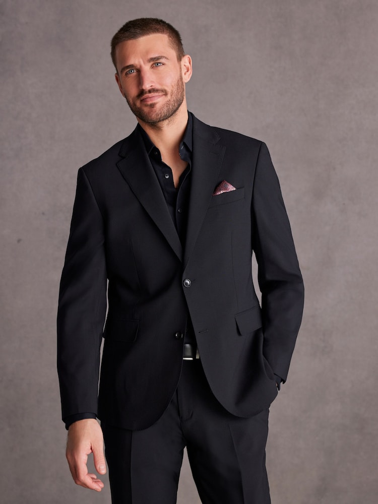 Schwarz - Signature Anzugjacke in Slim Fit aus italienischem Stoff - Bild 1 von 10