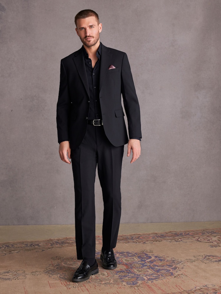 Schwarz - Signature Anzugjacke in Slim Fit aus italienischem Stoff - Bild 2 von 10