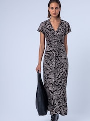Religion Animal Eden Maxi Dress In Zebra Print With Gathered V-neck Detail - Image 8 of 8
