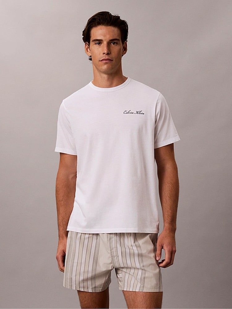 Calvin Klein Pyjama-Set aus Baumwoll-Popeline mit Shorts - Bild 1 von 6 Calvin Klein Pyjama-Set aus Baumwoll-Popeline mit Shorts - Bild 1 von 6