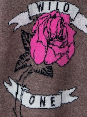 Religion Natural Nadia Rose Entarsia Graphic Cardigan with Shawl Collar - Image 5 of 8