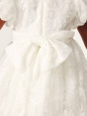 Baker by Ted Baker Ivory 3D Sequin Flower Occasion Dress - Image 5 of 9