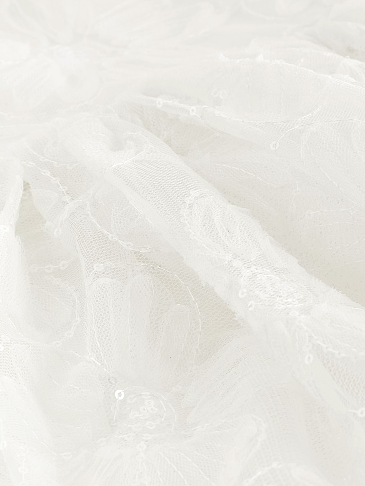 Baker by Ted Baker Ivory 3D Sequin Flower Occasion Dress - Image 9 of 9