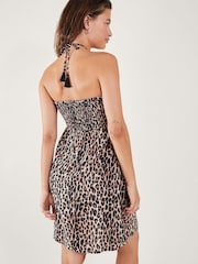Accessorize Brown Leopard Print Bandeau Dress in Lenzing™ EcoVero™ - Image 3 of 4