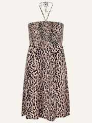 Accessorize Brown Leopard Print Bandeau Dress in Lenzing™ EcoVero™ - Image 4 of 4