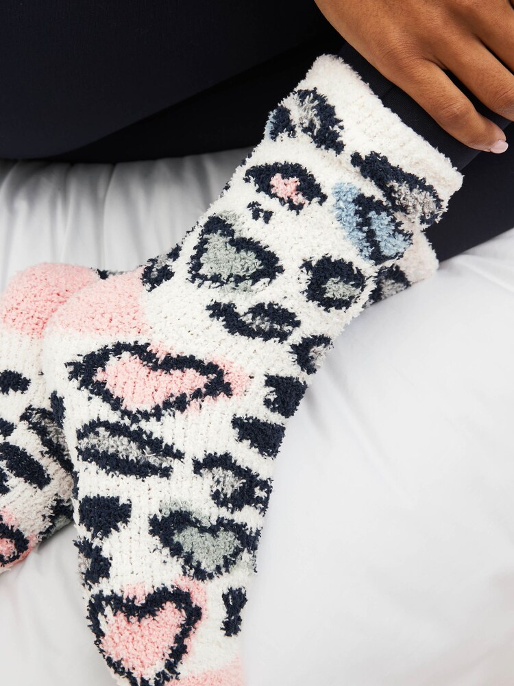 Blue/White Pastel Animal Cosy Socks 2 Pack - Image 2 of 5 Blue/White Pastel Animal Cosy Socks 2 Pack - Image 2 of 5