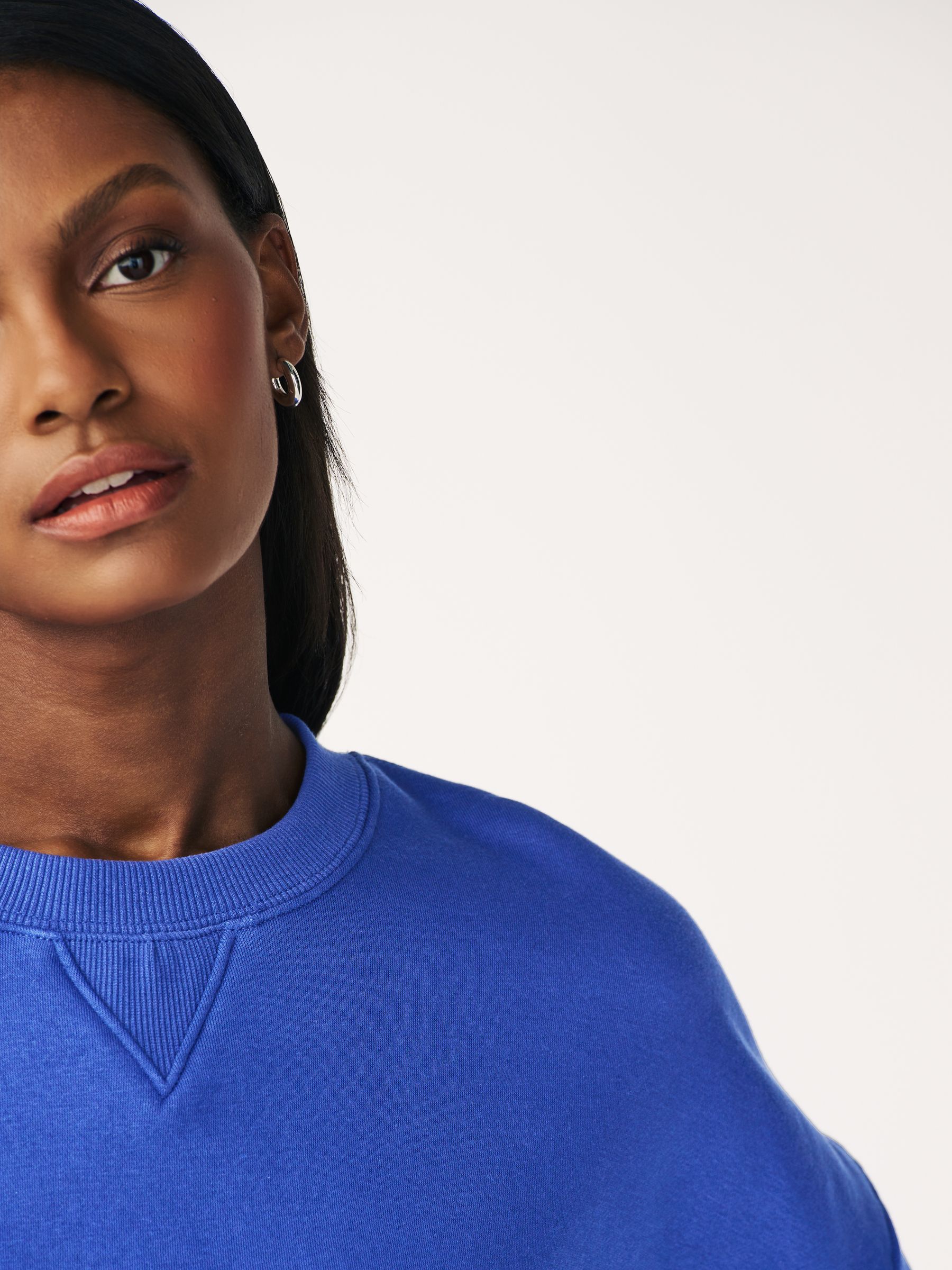 Buy Blue Oversized Heavyweight Brushed Longline Crew Neck Sweatshirt from  Next Luxembourg
